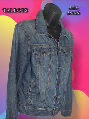 Talbots Classic Blue Lightweight Denim Jean Jacket Size Small